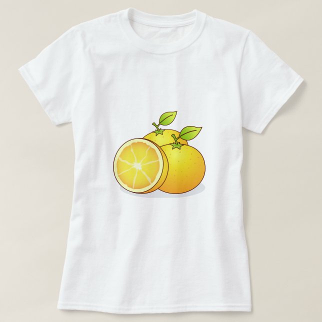 Camiseta Arte de frutas de Naranjas jugosos (Diseño del anverso)