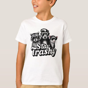 Camiseta Arte de gafas de sol de mapache zarigüeya Stay Tra