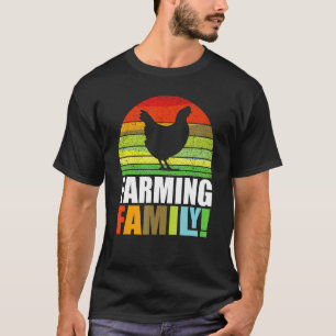 Camiseta Arte de gallina de familia de granja retro
