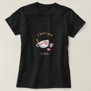Camiseta Arte de garabatos Pareja de café de dibujos animad