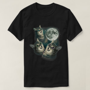 Camiseta Arte de gatito galaxia meme de tres gatos luna
