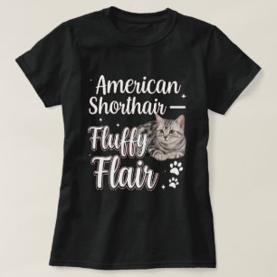 Camiseta Arte de gato American Shorthair con Flair Esponjos