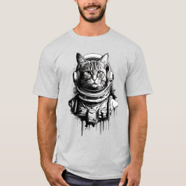 Camiseta Arte de gato astronauta con tinta