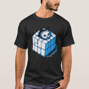 Camiseta Arte de gato azul lindo retrato de gatito mow kitt