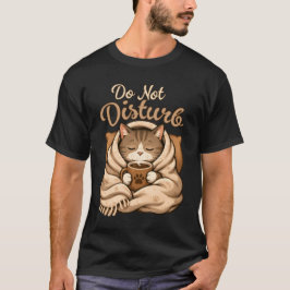 Camiseta Arte de gato café durmiendo acogedor y lindo 'No m