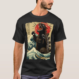 Camiseta Arte de gato Catzilla divertido japonés para hombr