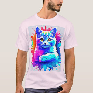 Camiseta Arte de gato colorido