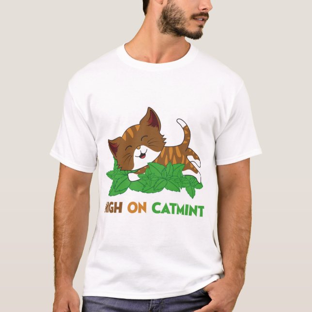 Camiseta Arte de gato de dibujos animados divertido y coloc (Anverso)