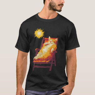 Camiseta Arte de gato descansando bajo el sol de verano