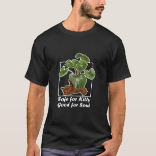 Camiseta Arte de gato durmiendo esponjoso planta segura par