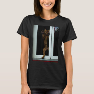 Camiseta arte de gato freaky meme de gatito
