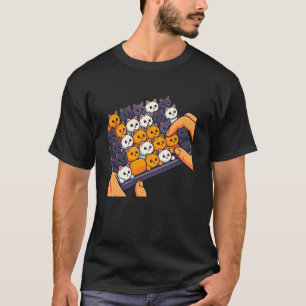 Camiseta Arte de gato lindo, gatos coloridos en teclado de