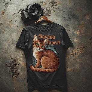 Camiseta Arte de gato marrón vintage de La Habana   Lover f