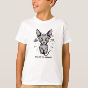 Camiseta Arte de gato Sphynx juzgón en el espacio