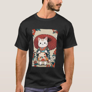Camiseta Arte de gato vintage Ukiyo-e Gato Geisha lindo Jap