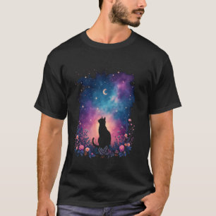 Camiseta Arte de gatos cielo estrellado