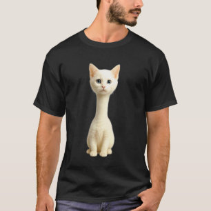 Camiseta Arte de geek de diseño friki de gato de cuello lar