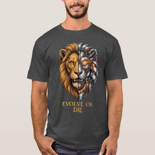 Camiseta Arte de gimnasio motivacional del león cyborg Evol