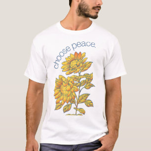 Camiseta Arte de girasol ucraniano elige la paz para ucrani