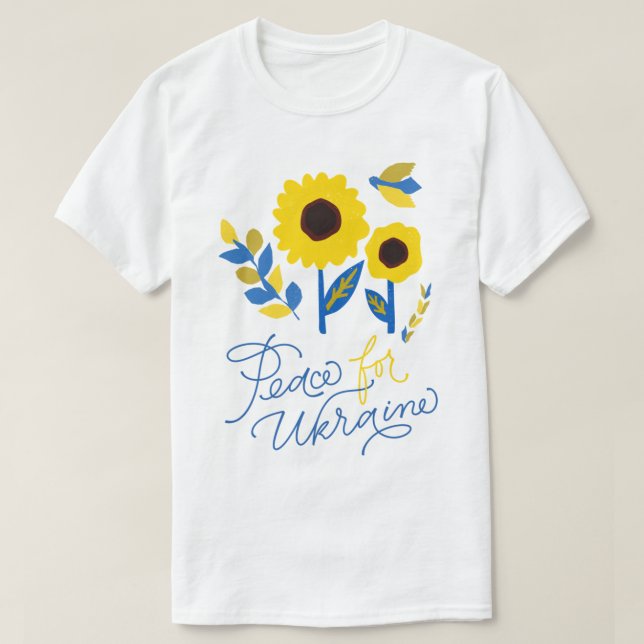 Camiseta Arte de girasol ucraniano por la paz en Ucrania (Diseño del anverso)