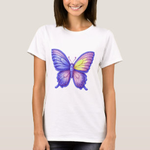 Camiseta Arte de globo de mariposa morada vibrante