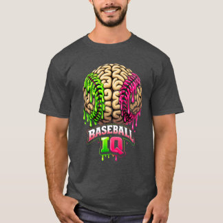 Camiseta Arte de goteo cerebral de béisbol IQ