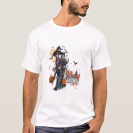 Camiseta arte de graffiti de halloween anime genial familia