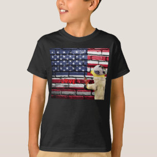 Camiseta Arte de graffiti de la pared del amor USA. Camiset