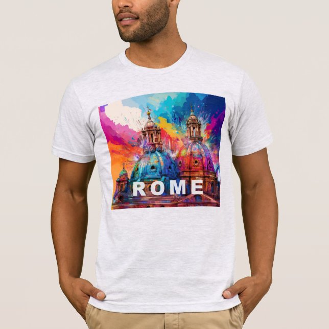 Camiseta Arte de graffiti en el horizonte de Roma (Anverso)