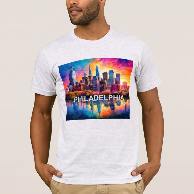 Camiseta Arte de graffiti en el Skyline de Filadelfia (Anverso)