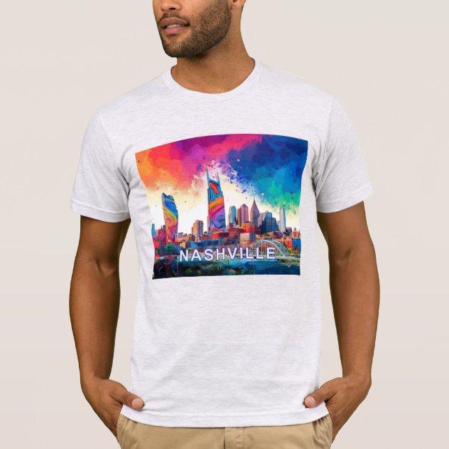 Camiseta Arte de graffiti en la línea aérea de Nashville (Anverso)