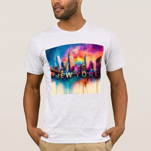 Camiseta Arte de graffiti en la línea aérea de Nueva York