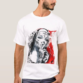 Camiseta Arte de grafiti de monja tatuada