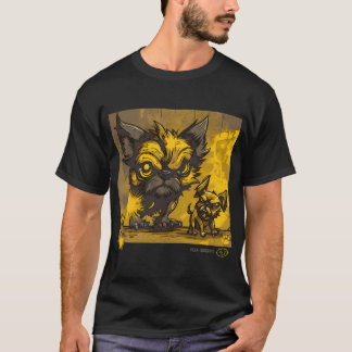 Camiseta Arte de grafiti de Pug y hombre lobo 2