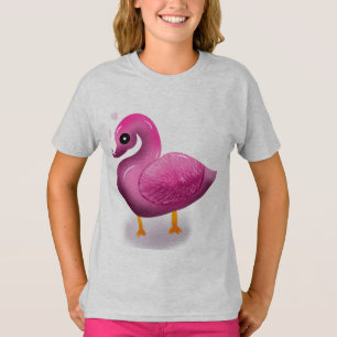 Camiseta Arte de guardería de patito rosa Kawaii lindo y co