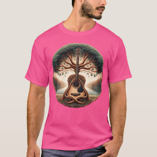 Camiseta Arte de guitarra acústica del árbol de guitarra