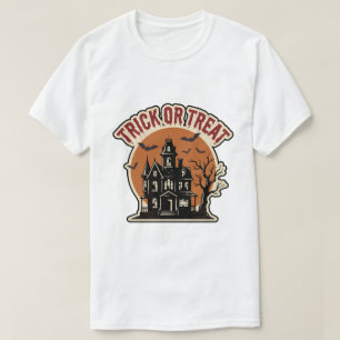 Camiseta Arte de Halloween Casa Embrujada Truco o Trato Vin