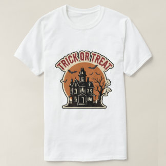 Camiseta Arte de Halloween Casa Embrujada Truco o Trato Vin