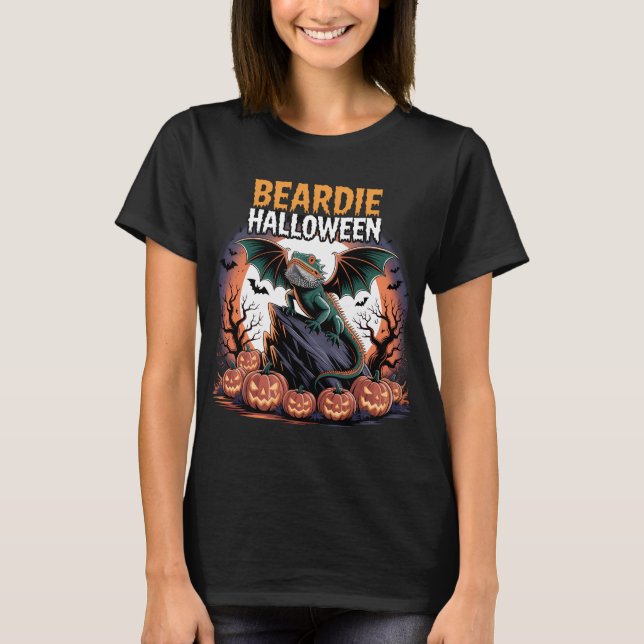 Camiseta Arte de Halloween con dragón de barba (Anverso)