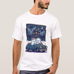 Camiseta Arte de Halloween de Fantasma de Cine Drive-In Emb