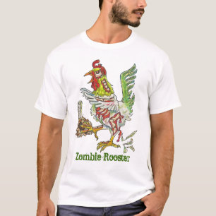 Camiseta Arte de Halloween del pollo del gallo del zombi