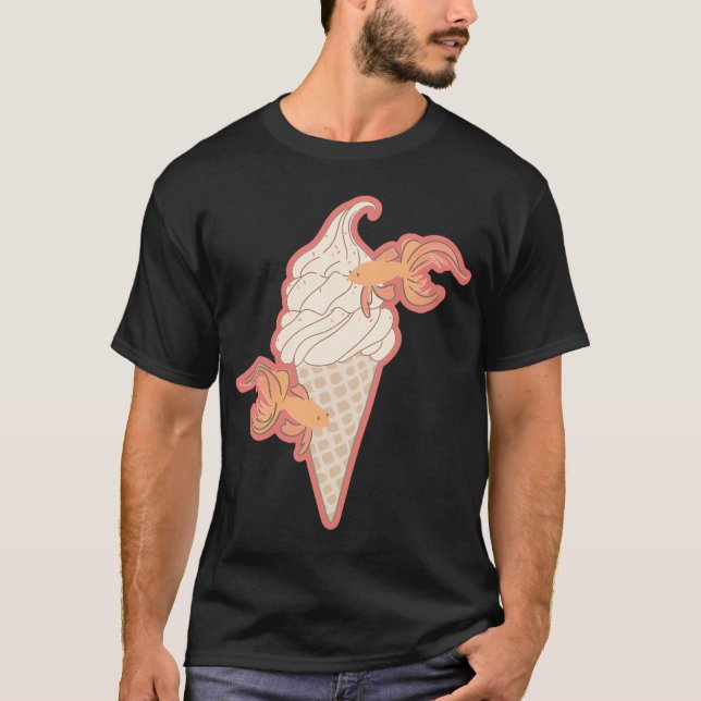 Camiseta arte de helado de carpa koi (Anverso)