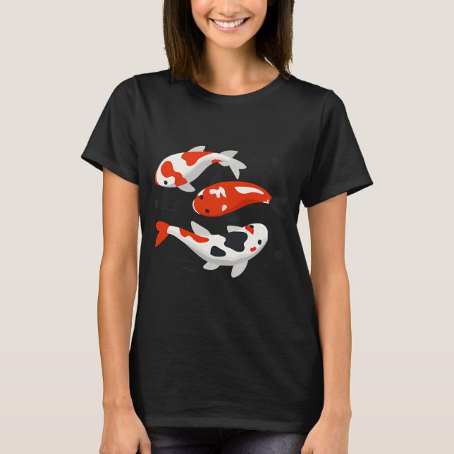 Camiseta Arte de hermosos peces koi (Anverso)