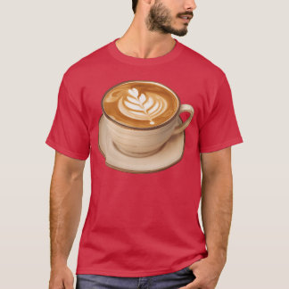 Camiseta Arte de hoja de latte en taza de cerámica amigo