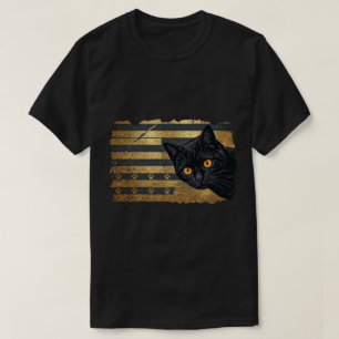Camiseta Arte de Huella de Garra con Franjas de Pan de Oro