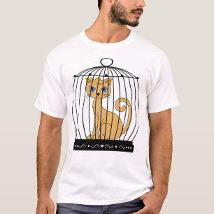 Camiseta Arte de humor de gato divertido atrapado en una ja