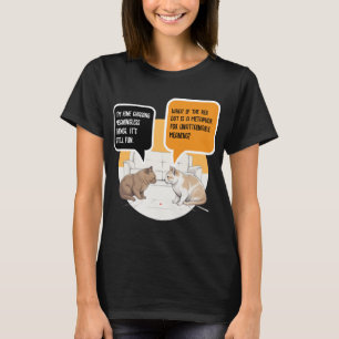 Camiseta Arte de humor existencial con gato y punto rojo fi