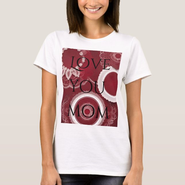 Camiseta Arte de IA Dark Red Floral (Anverso)