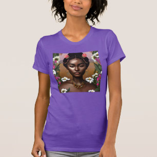 Camiseta Arte de IA de belleza afroamericano