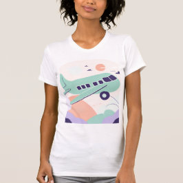 Camiseta Arte de IA de Green Airplane